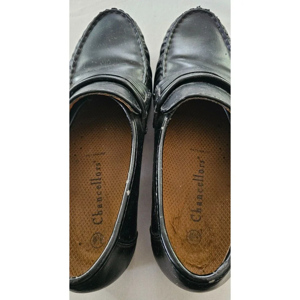 Chancellors Men’s Comfort Loafers Size 9.5 Black Slip On Dress Moc Toe Classic